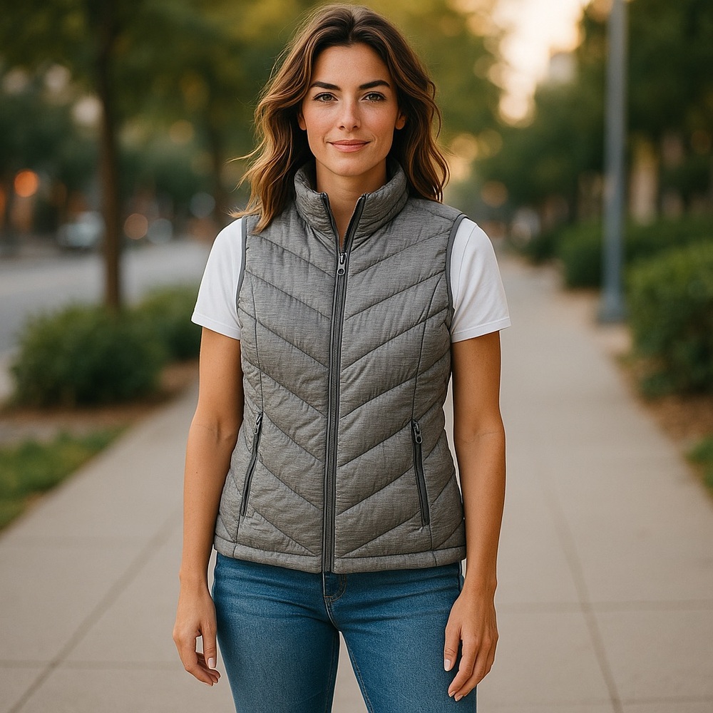 Mountain Hardwear Women's Gray Down Vest size medium - Picture 12 of 12